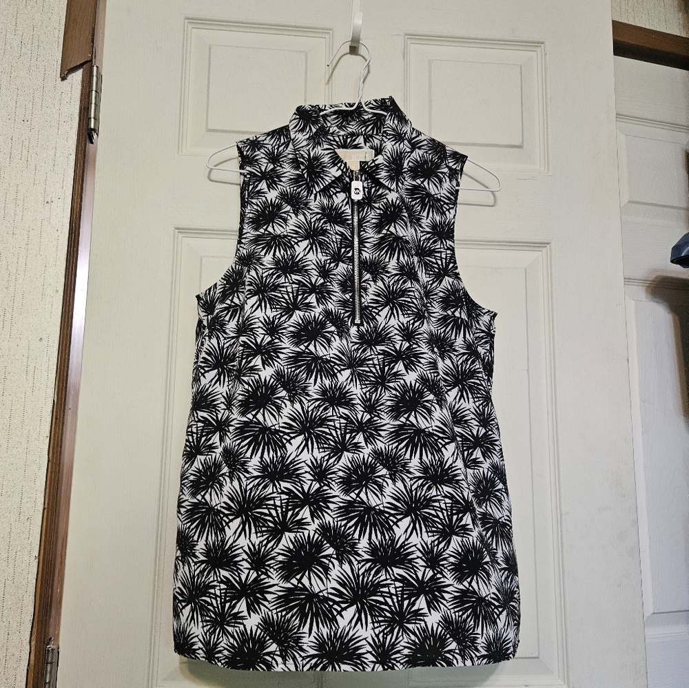 MICHAEL MICHAEL KORS PRINTED TANK: BLACK/WHITE: EUC: SIZE M